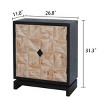 SEVOBAL Utility Storage Cabinets 3D Geometric Carved Double-Door Cabinet with Modern Black Framed Design for Bedroom, Brown, 26.8"*11.8"*31.3" - 4 of 4