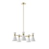 Ink+Ivy Ezra 5-Light Adjustable Chandelier Antique Brass/White: Mid-Century Dining Room Lighting - 3 of 4