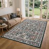 Floral Boho Runner Rug - Non-Slip Low-Pile Soft Carpet for Hallway, Kitchen Bathroom Nursery Office Dining Room Entryway - 2 of 4