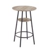 DOMETOUR Round Bar Stool Set with Shelf Upholstered Stool with Backrest - 4 of 4