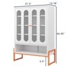SKRAN Modern Minimalist Double Door Shoe Cabinet with Adjustable Mesh Doors and Tall Hollow Storage Cabinet Bottom, White - 3 of 4