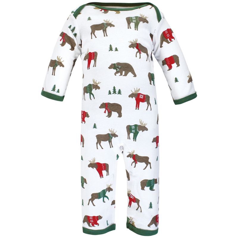 Hudson Baby Infant Boy Cotton Coveralls, Moose Be Christmas, 6 of 7