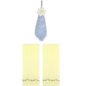 REGALWOVEN 3 Pcs Floral Soft Absorbent Hand Towel for Bathroom Kitchen - 1 of 4