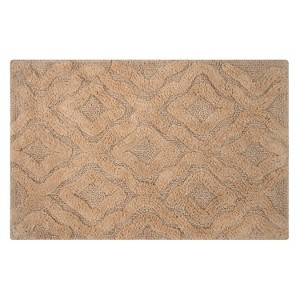 Knightsbridge Link Bath Rug Cotton Non Skid Back, Natural - 1 of 4