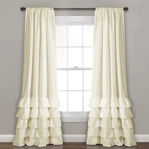 Set Of 2 40 X84 Allison Ruffle Window Curtain Panels Lush Decor