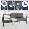 ALAULM Aluminum Patio Furniture Set with Propane Fire Pit Table 10-seat Metal Outdoor Furniture Grey - 4 of 4
