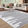 COZONY Washable Modern Striped Area Rug with Non-Slip Backing, Soft Low Pile Stain-Resistant Carpet for Living Room and Bedroom - 2 of 4