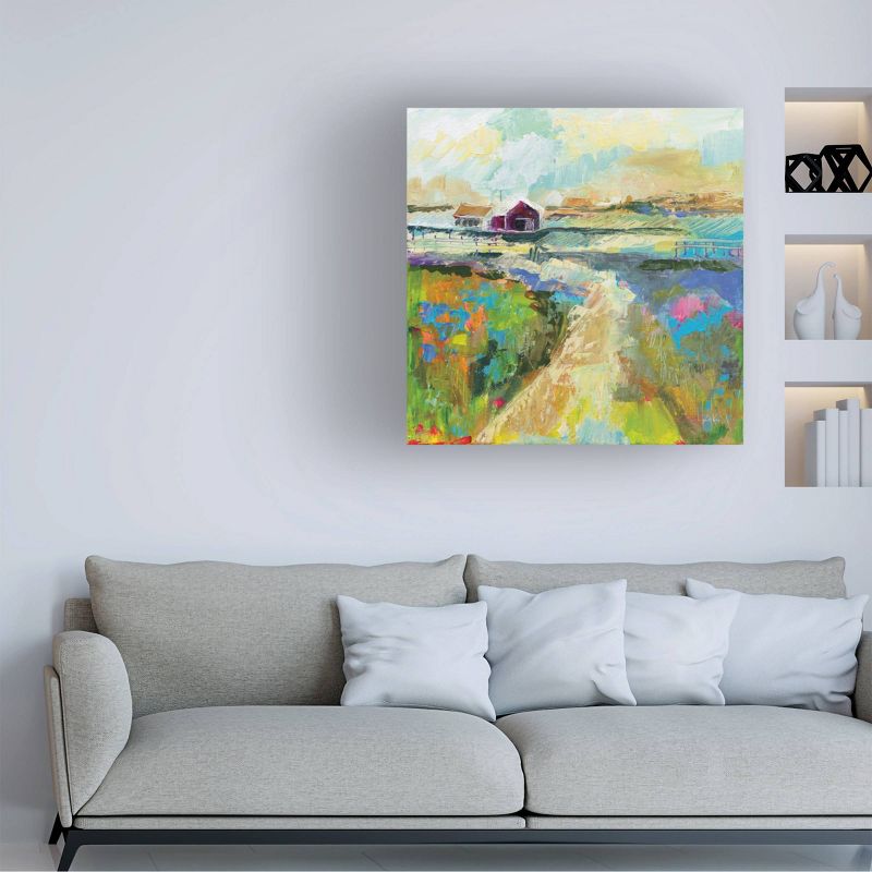35&#34; x 35&#34; Jeanette Vertentes &#39;The Pasture&#39; Gallery-Wrapped Canvas Art, Modern Landscape Painting, Unframed Wall Decor - Trademark Fine Art, 4 of 6