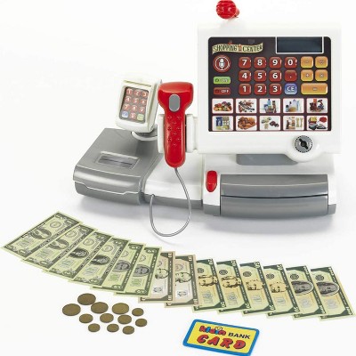 Theo Klein Electronic Interactive Pretend Toy Grocery Store Cash Register with Cash Currency and Item Scanner for Kids Ages 3 Years Old and Up