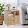 Fluted Farmhouse Night Stand , 23" Mid-Century Modern Nightstand, 2 Drawers End Table, Wood Side Table Set for Bedroom Sofa Home Office - 3 of 4