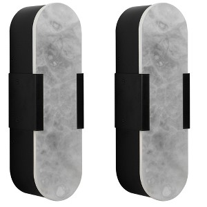 AndMakers 3.5 in. LED Wall Sconce with Marble Shade (Set of 2) - 1 of 4