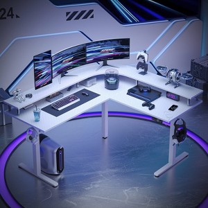 Bestier 63 Inch L-Shaped Electric Standing Desk with Monitor Stand - 1 of 4