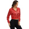Anna-Kaci Women's Sequin Zip-Up Hooded Jacket with Ribbed Hem and Long Sleeves for Party Wear - 2 of 4