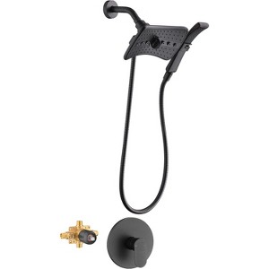 BRIGHT SHOWERS Dual Shower Head System with Handheld and Rain Shower, Faucet Set with Valve, Trim Kit & 79-Inch Stainless Hose, Oil-Rubbed Bronze - 1 of 4