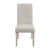 Simple Relax Set of 2 Upholstered Dining Chairs with Nailhead Trim in Beige and Pine - 3 of 4