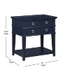 GDFStudio Declan Mid-Century Modern 26" 2-Drawer Tray Top Nightstand with Open Shelf - 3 of 4