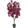 Artificial Tree, 4 ft Tall Plastic Potted Artificial Flower Trees Bougainvillea Plant for Photography Atmosphere - 2 of 4
