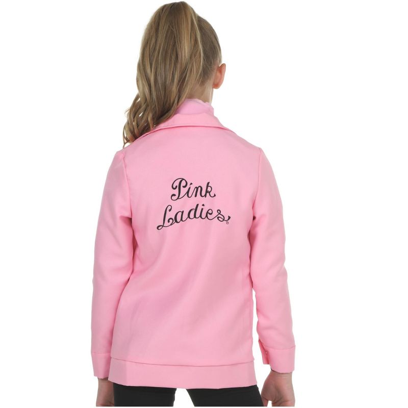 HalloweenCostumes.com Grease Girl's Pink Ladies Jacket Costume., 3 of 5