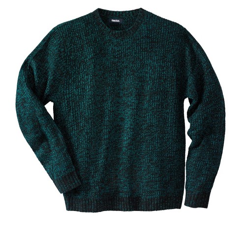 Kingsize Men's Big & Tall Shaker Knit Crewneck Sweater - Big - 7xl,  Midnight Teal Marl Multicolored : Target