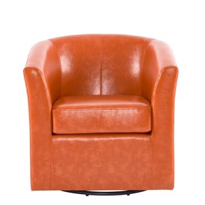 GDFStudio Jackson Contemporary Faux Leather Upholstered Swivel Club Chair - 1 of 4