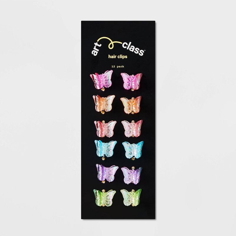 Girls&#39; 12pk Mini Iridescent Butterfly Claw Clips - art class&#8482;, 3 of 5