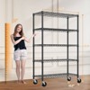 SEVOBAL Utility Storage Shelves 5 Tier Steel Shelving Unit with Wheels for Home Kitchen Office or Garage, Black, 47.2"*17.7"*76.7" - 3 of 4