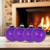 Christmas By Krebs - 50mm / 2" Designer Glass Baubles [12 Pieces] - Royal Lilac Purple - 3 of 4