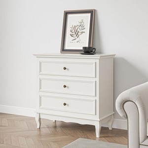 Heynemo  3 Drawer Dresser for Bedroom, Wide Chest of Drawers with Ball Bearing Slide, Modern Wood Dresser Nightstand Cabinet for Living Room - 1 of 4