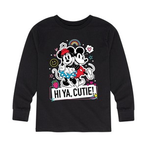 Boys' - Disney - Mickey Minnie Hi Ya Cutie Long Sleeve Graphic T-Shirt - 1 of 4