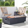 GDFStudio Fruite Outdoor 50,000 BTU Lightweight Concrete Rectangular Fire Pit Table with Tank Holder, Dark Gray - 2 of 4