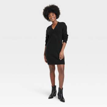 Women's Turtleneck Long Sleeve Cozy Sweater Dress - A New Day™ Brown Xs :  Target
