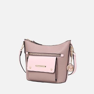 MKF Collection Serenity Color Block Vegan Leather Women’s Crossbody Bag by Mia K  - Mauve Blush - 1 of 4