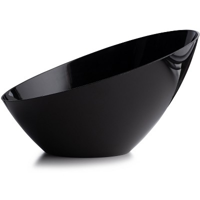 Posh Setting Black Angled Plastic Large Serving Bowls - 54 oz. - 5 Pack