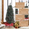 small artificial Christmas tree, plump tree, frost type, with warm white lights and red berries, 8 modes, snowmobile base - 4 of 4
