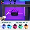 Bestier TV Stand Modern Entertainment Center for TVs up to 75" with LED Light and Storage Shelves - 3 of 4