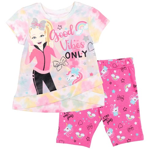 JoJo Siwa Big Girls Crossover Graphic T-Shirt Bike Shorts and Outfit Set  Tie Dye Pink 14-16