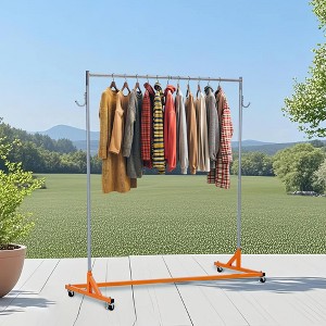 Z Rack 220LBS Portable Rolling Clothes Rack | Heavy Duty Garment Rack with Nesting Base, 59" Length & 360° Wheels - 1 of 4