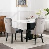 CAVINAS Dining Chairs with PU & Velvet Upholstered Backrest, Nailhead Trim & Triple Elastic Seat Cushion, Set of 2 - 3 of 4