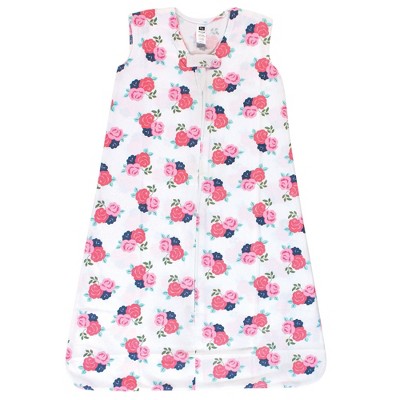 Hudson Baby Infant Girl Cotton Sleeveless Wearable Sleeping Bag, Sack, Blanket, Coral Floral