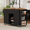 Bella Depot 85.5" Kitchen Island with Extendable Dining Table, Kitchen Storage Table with 3 Side Open Shelves - 2 of 4