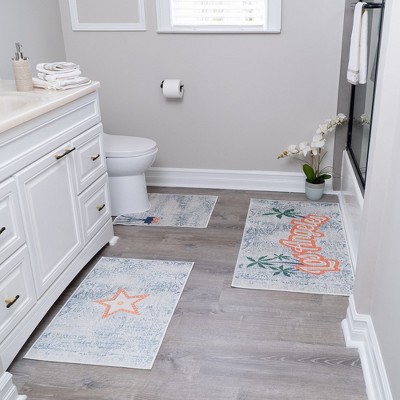 Bathroom Rugs 3 Piece Set - Non-slip Ultra Thin Bath Rugs For Bathroom ...