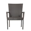 Gulches 2-Pack LITTLETON PE Wicker Stacking Chairs - Transitional Style, Curved Armrests, Fully Assembled, 22.5"Wx25.25"Dx35.25"H - 4 of 4