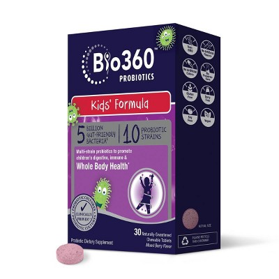 BIO360 Kids Formula Chewable Vegan Supplements - Mixed Berry - 30ct