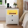 Vlsrka Led Nightstand With Outlet and USB Port,White - 3 of 4