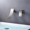 Sumerain Wall Mount Faucet Brushed Nickel,Single Handle Bathroom Sink Faucet with Waterfall Spout - 2 of 4