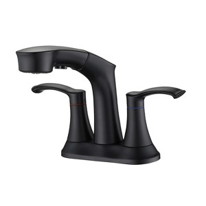 PROOX 4 in. Centerset Double Handle High Arc Bathroom Faucet with Pull Out Sprayer - 1 of 4