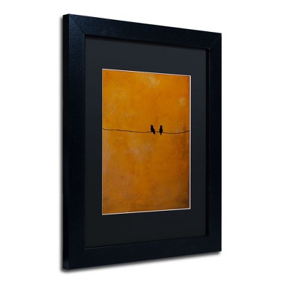 Trademark Fine Art -Nicole Dietz 'Bird Pair Yellow' Matted Framed Art