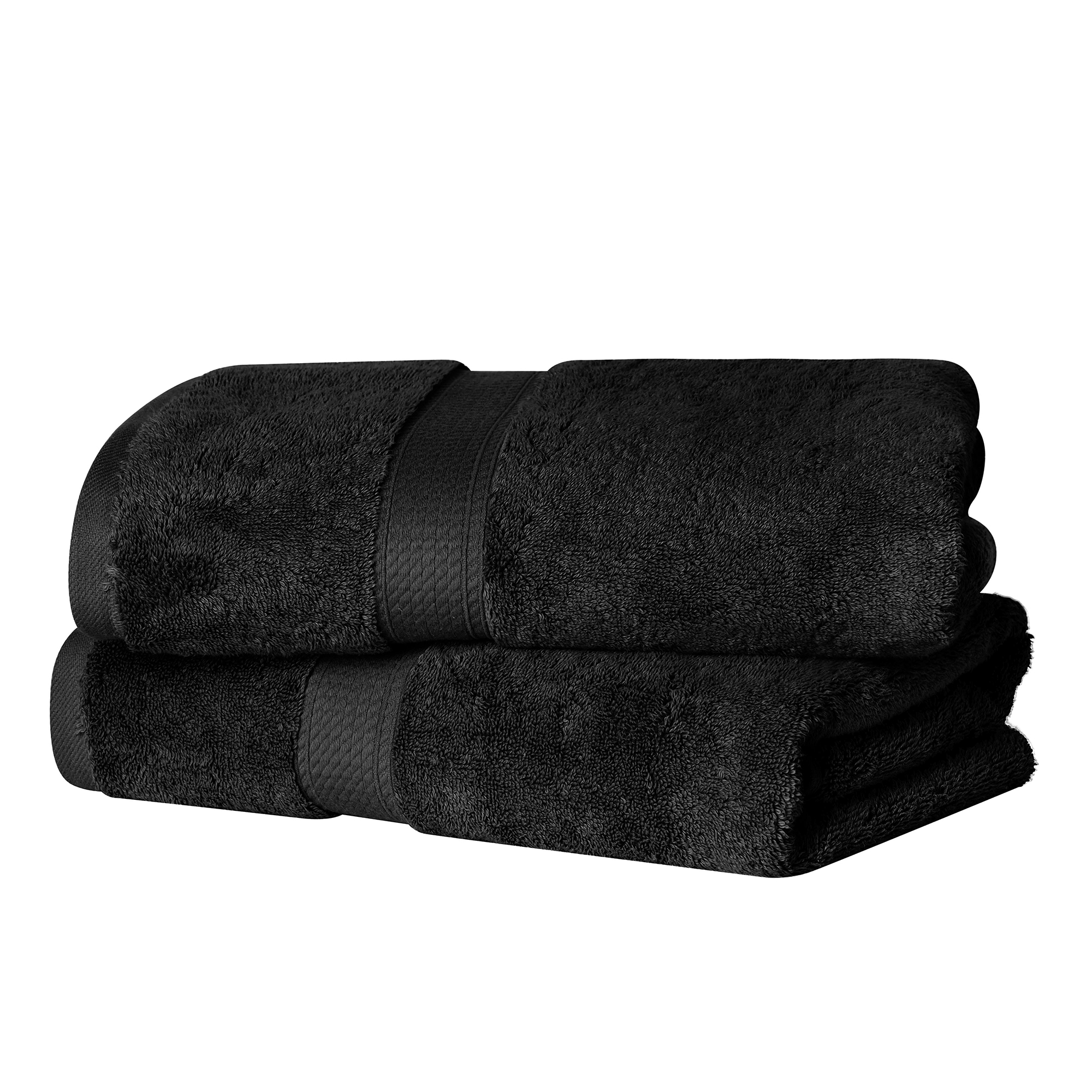 Luxury Egyptian Cotton Heavyweight Absorbant Ultra-Plush 2 Piece Bath Towel Set, Black - Blue Nile Mills