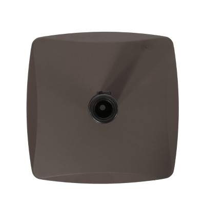 Brown Concrete and Iron Square Umbrella Base, 62 lb