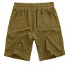 Men's Shorts with Pocket Casual Lounge Shorts Pants Summer Waffle Shorts Drawstring Elastic Waist Running Shorts - Olive Green S - 3 of 4
